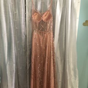 Brand new Rose gold prom dress.